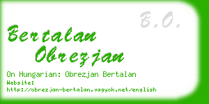 bertalan obrezjan business card